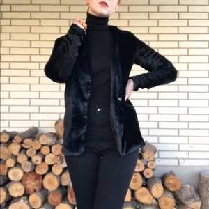 Black Velvet Tuxedo Style Blazer
